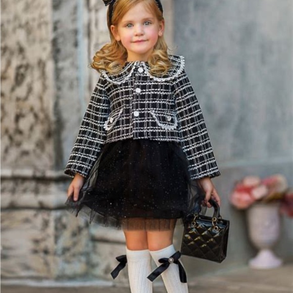 NWT | Mia Belle Girls Little VIP Tweed Tutu Dress & Blazer Set | Size 2T - Picture 3 of 11